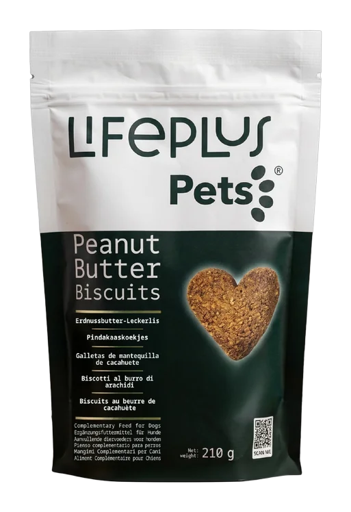 Lifeplus Pets 犬用ピーナッツバター ビスケット 210gの商品パッケージ